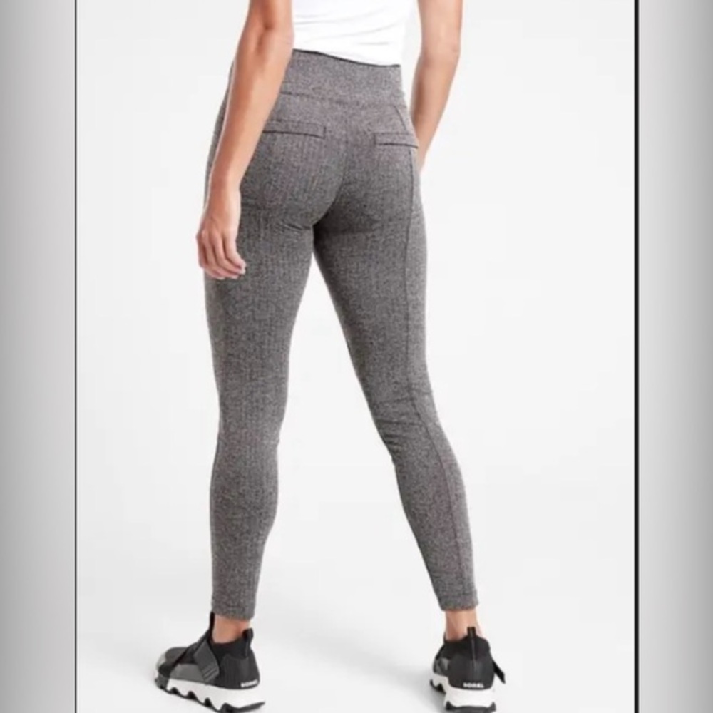 Athleta Grey Textured High-Rise Ponte Leggings